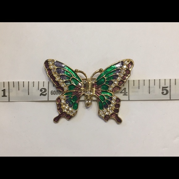 Jewel-toned Butterfly Brooch - Picture 5 of 6